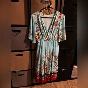 Floral Blue Dress